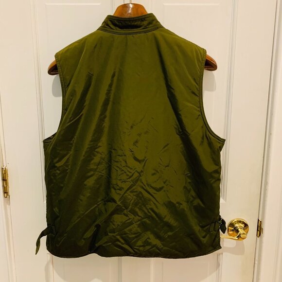 Lauren RL Ralph Lauren Vest Womens Medium Green Hunting Dog Print - Picture 12 of 12